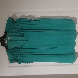 Joie Woman's Plus Green Sleeveless Tie Front Flowy Ruffle Blouse Size 1X